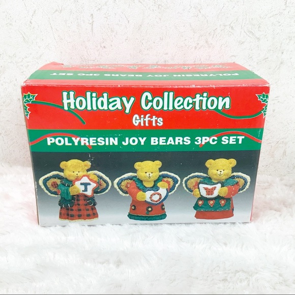 Vintage Dolgencorp joy angel Christmas bear figures patchwork holiday - Picture 10 of 13